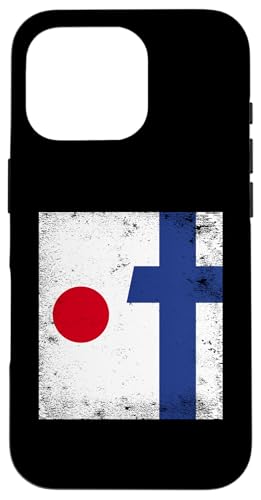 Hülle für iPhone 16 Pro Japan Finnland Halbflagge Suomi Japanische finnische Wurzeln von Republic Of Finland Flag Designs Love Suomi