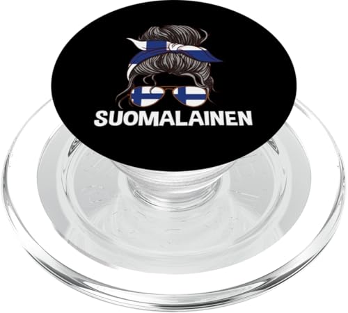 Suomalainen Finn Finnisches Mädchen Unordentliches Haar finnische Flagge Suomi PopSockets PopGrip für MagSafe von Republic Of Finland Flag Designs Love Suomi