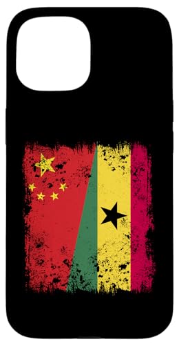 Hülle für iPhone 15 China Ghana Doppelflagge Chinesisches Ghanaisches Halberbe von Republic Of Ghana Flag Proud Ghanaian Roots