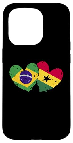 Hülle für iPhone 15 Pro Brasilien Ghana Vintage Herz Flagge Brasilien Ghanaische Einheit von Republic Of Ghana Flag Proud Ghanaian Roots