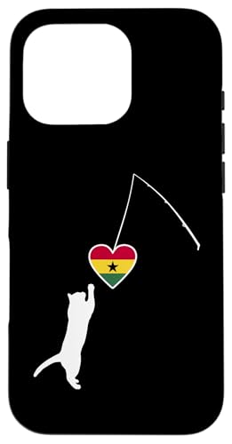 Hülle für iPhone 16 Pro Flagge von Ghana Herz Katze Design Stolze ghanaische Katzen Liebhaber von Republic Of Ghana Flag Proud Ghanaian Roots