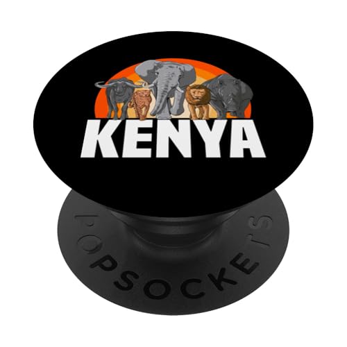 Kenia Safari Wildlife Kenia Big 5 Animal Ostafrika PopSockets Klebender PopGrip von Republic Of Kenya Flag Design Kenyan Roots