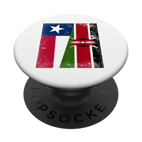 Texanische kenianische halbe Flagge Texas Kenia Wurzeln PopSockets Klebender PopGrip von Republic Of Kenya Flag Design Kenyan Roots