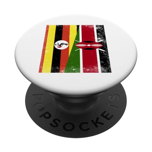 Ugandische Kenianische Halbflagge Uganda Kenia Wurzeln PopSockets Klebender PopGrip von Republic Of Kenya Flag Design Kenyan Roots