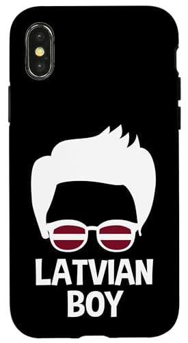 Hülle für iPhone X/XS Lettische Jungen-Sonnenbrille, lettische Wurzeln tragen Lettland Pride von Republic Of Latvia Flag Design Proud Latvian