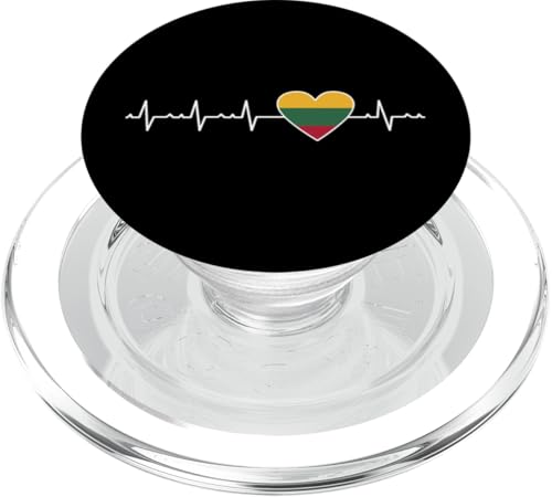 Litauische Flagge Herzschlag Litauen Herzmotiv Lietuva PopSockets PopGrip für MagSafe von Republic Of Lithuania Flag Design Lithuanian Pride