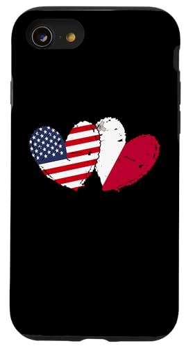 Amerika Malta Flagge Herzen Amerika Malteser Freundschaft Hülle für iPhone SE (2020) / 7 / 8 von Republic Of Malta Flag Proud Maltese Roots