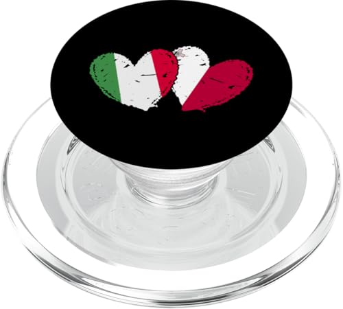 Italien Malta Flagge Herzen Italienisch Malteser Freundschaft PopSockets PopGrip für MagSafe von Republic Of Malta Flag Proud Maltese Roots