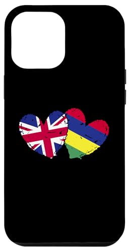 Britische Mauritius-Herz-Flagge, britische mauritische Wurzeln, Erbe Hülle für iPhone 12 Pro Max von Republic Of Mauritius Flag Design Mauritius Travel