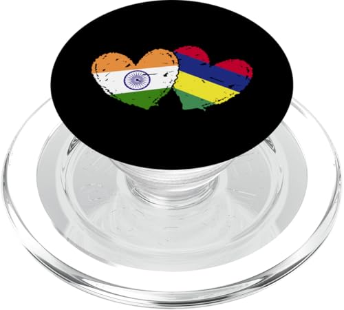 Indien Mauritius Herz Flagge Indische mauritiische Wurzeln PopSockets PopGrip für MagSafe von Republic Of Mauritius Flag Design Mauritius Travel