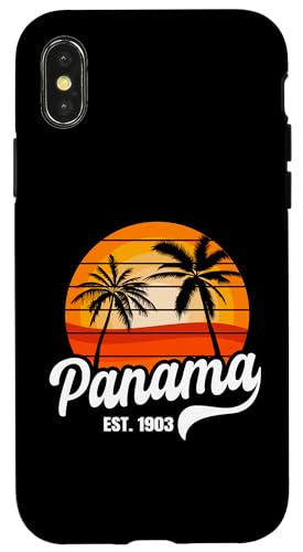 Hülle für iPhone X/XS Panama Est. 1903 Panamaische Wurzeln Panama Beach Palmen von Republic Of Panama Flag Panama Canal Country