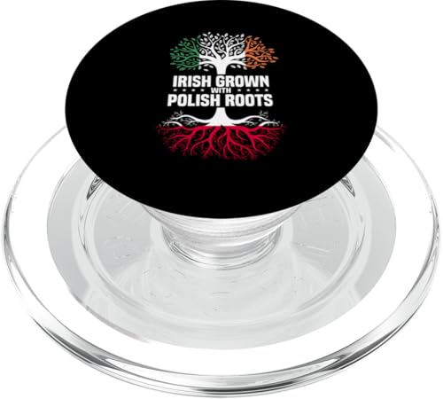 Irische polnische Wurzeln Deutschland Irland Flagge Baum PopSockets PopGrip für MagSafe von Republic Of Poland Flag Designs Proud Polish Roots