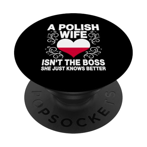 Lustiger polnischer Ehefrau Spruch polnische Hochzeit Polen verheiratet PopSockets Klebender PopGrip von Republic Of Poland Flag Designs Proud Polish Roots