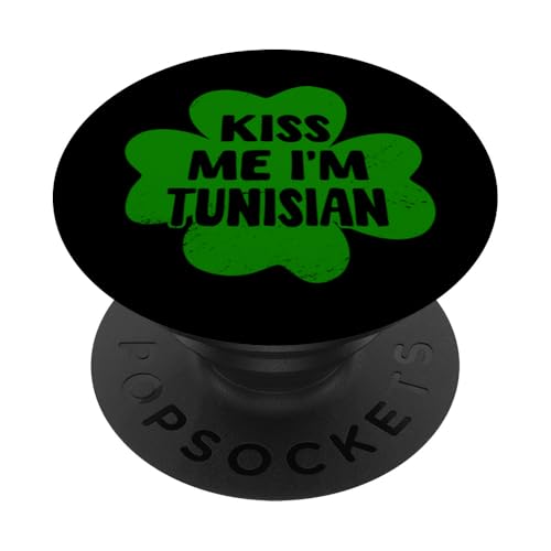 Kiss Me I'm Tunesian St. Patricks Day Kostüm Tunesien PopSockets Klebender PopGrip von Republic Of Tunisia Flag Proud Tunisian Roots