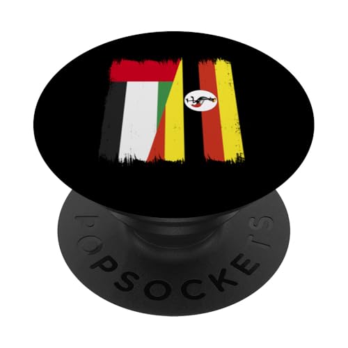 UAE Uganda Flagge tragen Vereinigte Arabische Emirate Ugandisches Erbe PopSockets Klebender PopGrip von Republic Of Uganda Roots Love Ugandan Pride