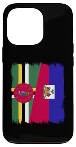 Hülle für iPhone 13 Pro Dominica Haiti Halbflagge Dominikanische Haitianische Flagge Haitianisch von Republic of Haiti Flag Design Ayiti Haitian Pride