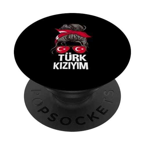 Türk Kiziym Türkisches Mädchen Unordentliches Haar Türkische Flagge Stolz Frauen PopSockets Klebender PopGrip von Republic of Türkiye Designs Turkey Flag