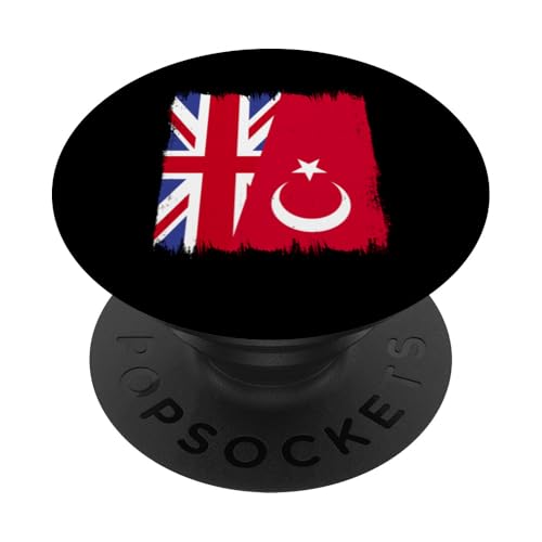 UK-Türkei-Flagge, Großbritannien, türkische Wurzeln PopSockets Klebender PopGrip von Republic of Türkiye Designs Turkey Flag