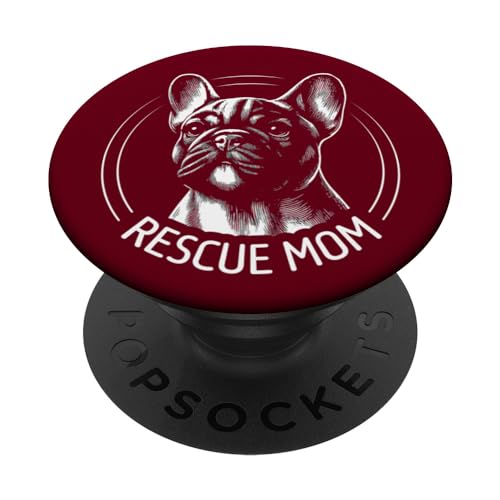 Französische Bulldogge Frenchie Dog Portrait Rescue Mom PopSockets mit austauschbarem PopGrip von Rescue Mom Rescue Dad Collection