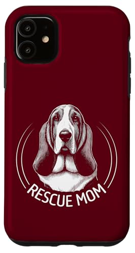 Hülle für iPhone 11 Basset Hound Hundeporträt Rescue Mama von Rescue Mom Rescue Dad Collection
