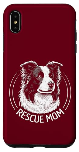 Hülle für iPhone XS Max Border Collie Hundeporträt Rettungsmutter von Rescue Mom Rescue Dad Collection