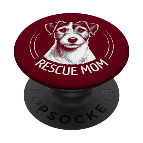 Jack Russell Terrier Hundeporträt Rettungsmutter PopSockets mit austauschbarem PopGrip von Rescue Mom Rescue Dad Collection