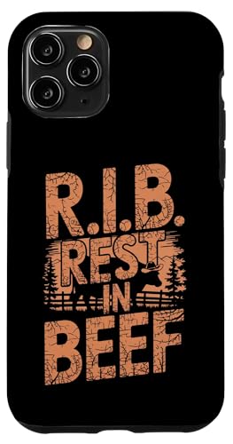 Hülle für iPhone 11 Pro Rest in Beef RIB Steak Wortspiel, lustige Geschenkidee Grill von Rest in Beef RIB Cow Wortspiel rest in piece grill