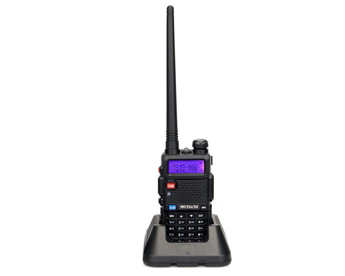 Retevis Funkgerät RT5R Walkie Talkie Professional, Dualband-Langstrecken-2-Wege-Radio, (Tragbares Walkie Talkie), 128 Kanäle, VOX, FM-Radio, mit USB-Ladegerät von Retevis