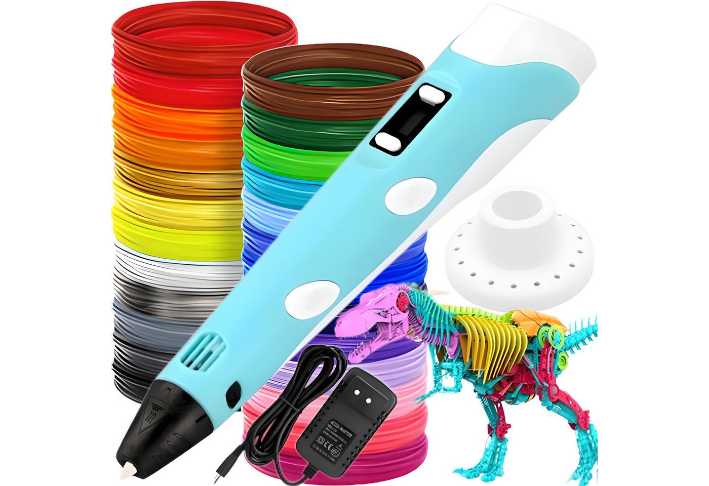 Retoo 3D-Drucker-Stift DIY Kinder 3D Stifte Set 3D Druckstift PLA Filament 3D Printing Pen, Sicher und einfach zu verwenden, Bunte Minen, Erwecke deine fantasie von Retoo