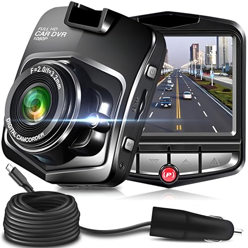 Retoo Autokamera mit Loop-Aufnahme und FHD 1080p Auflösung, Dashcam mit 2,4 LCD Zoll Bildschirm und Nachtsicht, Auto Kamera mit Parküberwachung und Bewegungserkennung, G-Sensor von Retoo