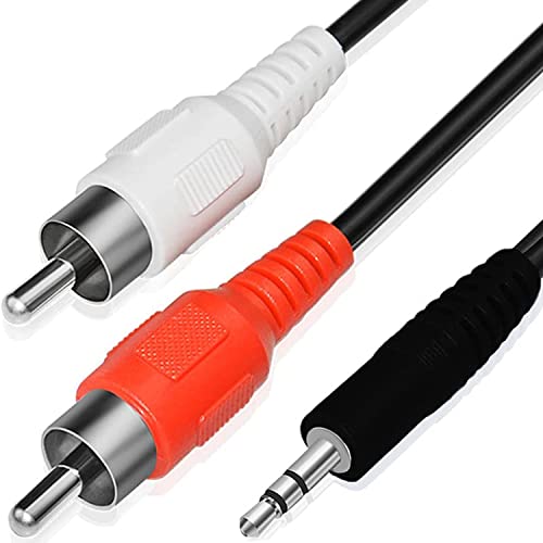 Retoo Aux Chinch, 3,5mm Klinke auf 2 x Cinch 150cm Lang, Cinch Stecker RCA (rot/weiß) auf 3,5mm für Hi-Fi, Stereo-Anlagen, Receiver, Audiogeräte, Cinch-Adapterkabel für Kopfhörerbuchsen von Retoo