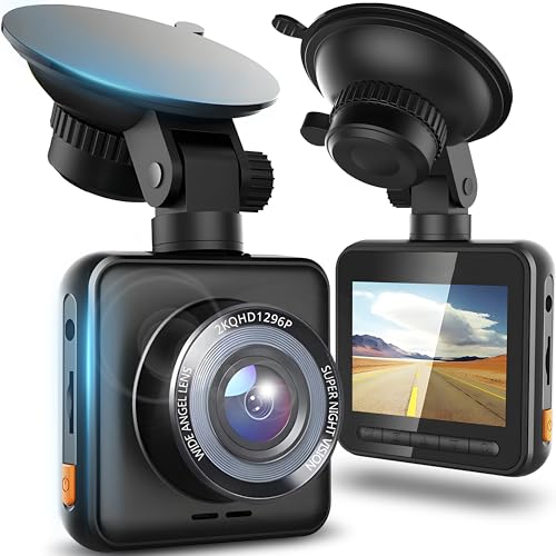 Retoo Dashcam Auto Autokamera 2K/4K Sichtwinkel 170° Vorne Nachtsicht Bewegungserkennung G-Sensor Parkmodus Loop-Aufnahme GPS-Modul Mi-krofon und Lautsprecher Bildschirm LED 2" Schwarz von Retoo