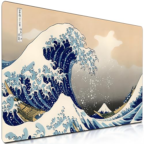 Retoo Mauspad Gaming XXL 900 x 400 mm Die Große Welle vor Kanagawa Schreibtischunterlage Japanische Meereswelle Verbessert Präzision Geschwindigkeit Rutschfest Japan Style Retoo Mauspad Gaming XXL 900 x 400 mm Die Große Welle vor Kanagawa Schreibtischunterlage Japanische Meereswelle Verbessert Präzision Geschwindigkeit Rutschfest Japan Style von Retoo