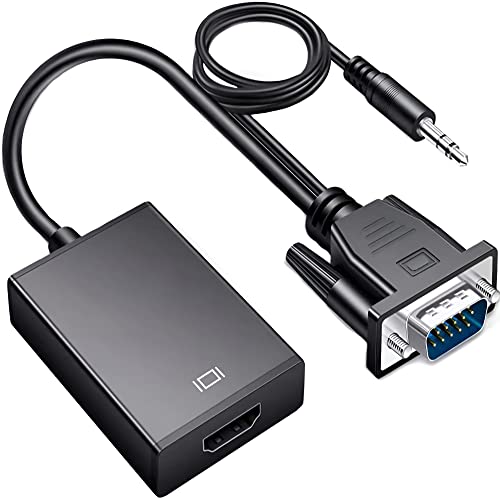 Retoo VGA auf HDMI Kabel, VGA to HDMI mit Audio Adapter und USB Ladekabel, 1080P 60HZ, Stecker auf Buchse,Converter von Alter PC zu TV/Monitor mit HDMI,Konverter mit Audio für Monitor Projektor von Retoo