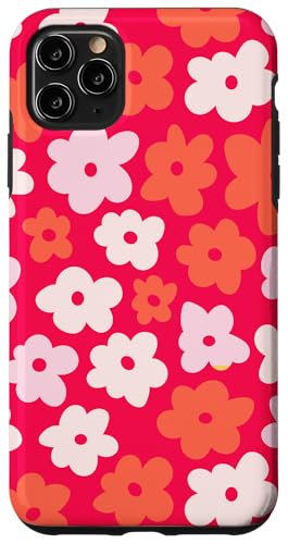 Hülle für iPhone 11 Pro Max Retro 80er 90er Jahre Vintage Stil Groovy Blumen von Retro 80s 90s Vintage Style Groovy Flowers