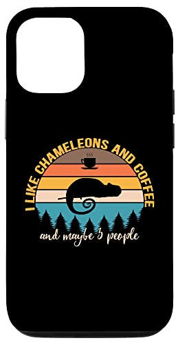 I Like Chamäleons and Coffee and Maybe 3 People Funny Coffee Hülle für iPhone 12/12 Pro von Retro Animals & Coffe Novelty