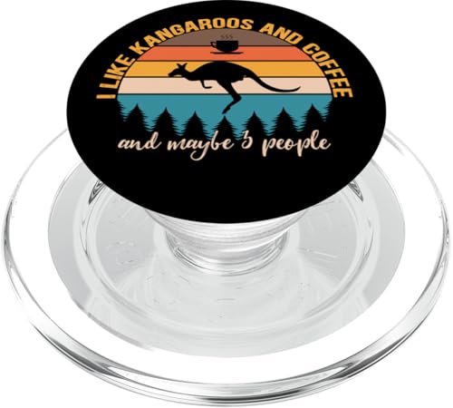 I Like Kangaroos and Coffee and Maybe 3 People Funny Coffee PopSockets PopGrip für MagSafe von Retro Animals & Coffe Novelty