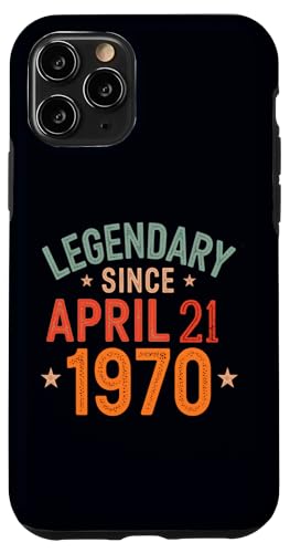 Legendary Since 21. April 1970, Awesome Birthday Funny Retro Hülle für iPhone 11 Pro von Retro April 1970 Birthday Shirt for Men & Women