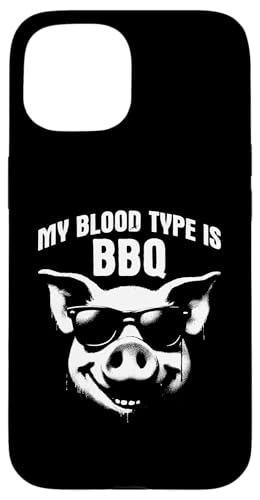 Hülle für iPhone 15 Blood Type BBQ – Lustiger Grill-Fleischgrill-Liebhaber von Retro BBQ Apparel Gifts