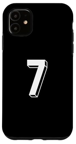 Hülle für iPhone 11 Nummer 7 Rückseite – Retro 80er 90er Jahre Team Trikot nummeriert von Retro Back Numbers Soccer Birthday Apparel Gifts