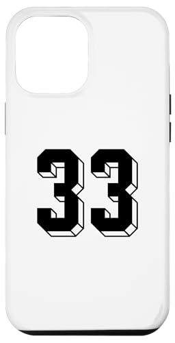 Hülle für iPhone 12 Pro Max Nummer 33 Rückseite – Retro 80er 90er Jahre Team Trikot nummeriert von Retro Back Numbers Soccer Birthday Apparel Gifts