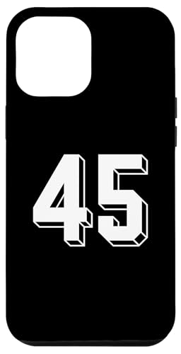 Hülle für iPhone 13 Pro Max Nummer 45 Rückseite – Retro 80er 90er Jahre Team Trikot nummeriert von Retro Back Numbers Soccer Birthday Apparel Gifts