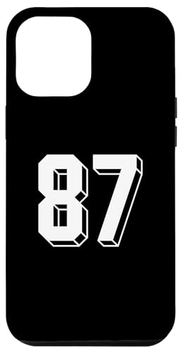 Hülle für iPhone 13 Pro Max Nummer 87 Rückseite – Retro 80er 90er Jahre Team Trikot nummeriert von Retro Back Numbers Soccer Birthday Apparel Gifts