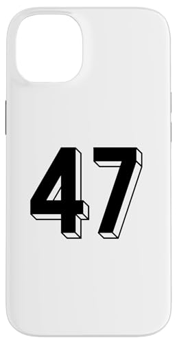 Hülle für iPhone 14 Plus Nummer 47 Rückseite – Retro 80er 90er Jahre Team Trikot nummeriert von Retro Back Numbers Soccer Birthday Apparel Gifts