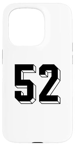 Hülle für iPhone 15 Pro Nummer 52 Rückseite – Retro 80er 90er Jahre Team Trikot nummeriert von Retro Back Numbers Soccer Birthday Apparel Gifts