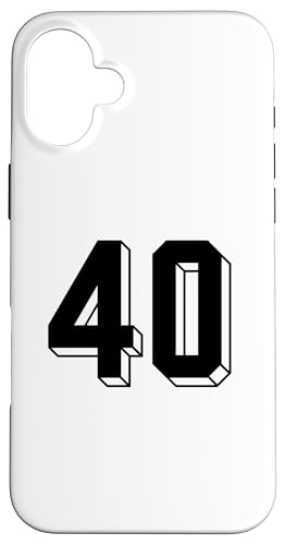 Hülle für iPhone 16 Plus Nummer 40 Rückseite – Retro 80er 90er Jahre Team Trikot nummeriert von Retro Back Numbers Soccer Birthday Apparel Gifts