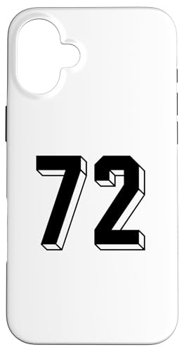 Hülle für iPhone 16 Plus Nummer 72 Rückseite – Retro 80er 90er Jahre Team Trikot nummeriert von Retro Back Numbers Soccer Birthday Apparel Gifts