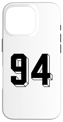 Hülle für iPhone 16 Pro Nummer 94 Rückseite – Retro 80er 90er Jahre Team Trikot nummeriert von Retro Back Numbers Soccer Birthday Apparel Gifts