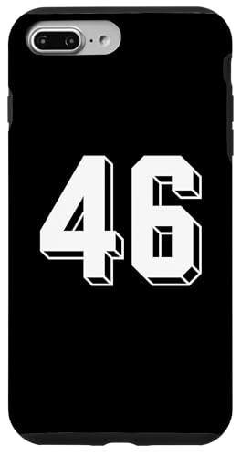 Hülle für iPhone 7 Plus/8 Plus Nummer 46 Rückseite – Retro 80er 90er Jahre Team Trikot nummeriert von Retro Back Numbers Soccer Birthday Apparel Gifts