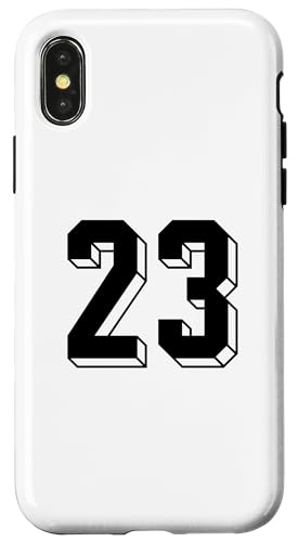 Hülle für iPhone X/XS Nummer 23 Rückseite – Retro 80er 90er Jahre Team Trikot nummeriert von Retro Back Numbers Soccer Birthday Apparel Gifts